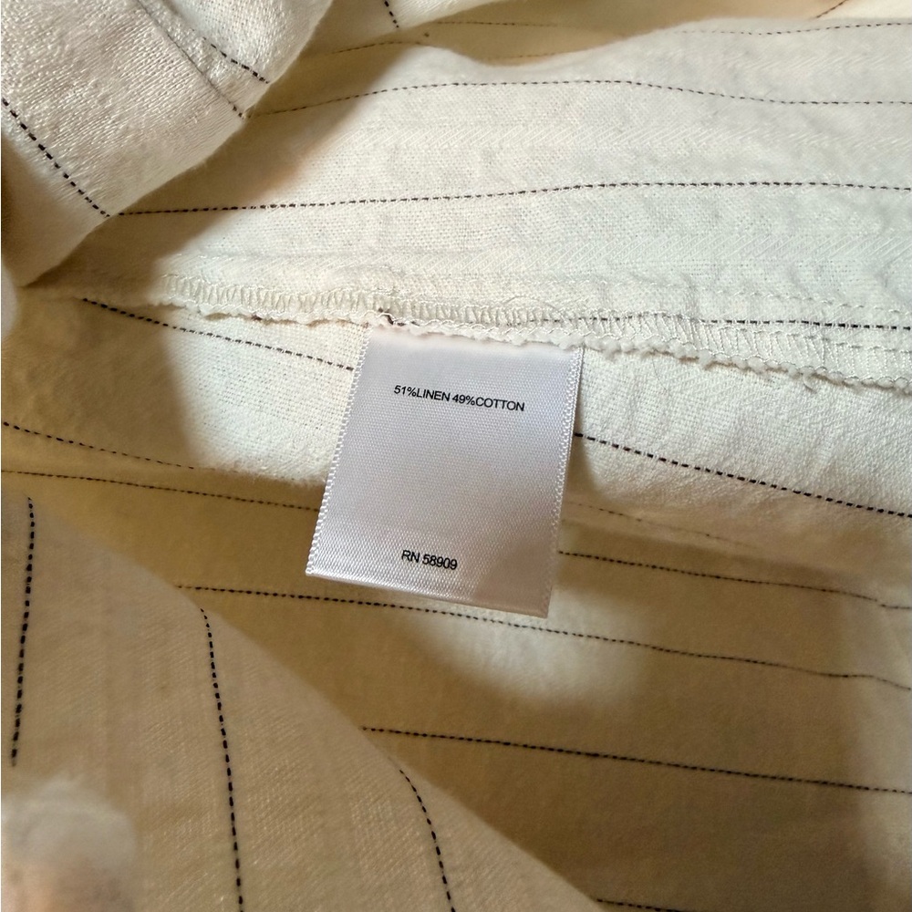 Cream Striped mini summer Dress with Button Detail - Picture 5 of 6